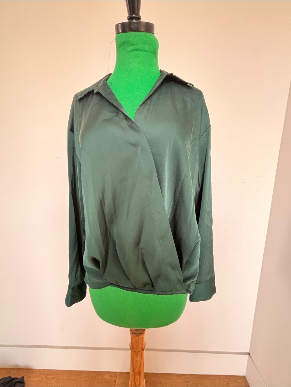 Calvin Klein Forest Green Wrap-Front Blouse Jacket